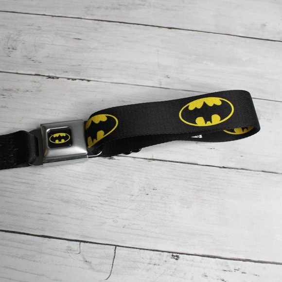 DC Comics Women's Vintage Batman Seatbelt Buckle Belt Black Unisex Black - Picture 1 of 6
